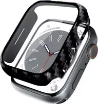 Crong Hybrid Watch Case - dėklas su stiklu skirtas Apple Watch 41mm Carbon