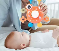Malplay Jutiminis kramtukas Montessori žaislas kūdikiui Krabas
