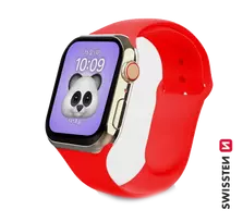 Swissten Išmaniojo laikrodžio Apple 1/2/3/4/5/6/SE silikoninis dirželis, Raudonos spalvos, 42/44mm