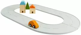 PlanToys mažas guminių Kelių & Bėgių rinkinys (6300)