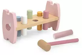 Viga Medinė Paspaudimo Žaislas Su Plaktuku Lapė Montessori