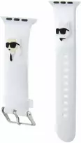 Apyrankė Apple Watch 38 / 40 / 41 mm Karl Lagerfeld Strap 3D Rubber Karl&Choupette Heads (KLAWMSLKCNH ) baltos spalvos