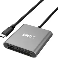 EMTEC T610C - Kartenleser SD CF Micro SD - UHS Class 1 - USB-C 3.1 Gen 1 - CompactFlash (CF Typ 1/CF+) - Micro SD