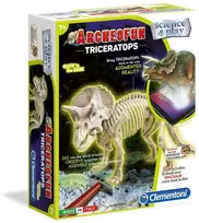 Clementoni, Mokslas - Žaidimas, Archeofun Triceratops šviečia tamsoje, Dėlionė, 61723, Unisex, 7+ metai