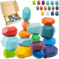 Kruzzel Stones/wooden blocks - 16pcs 22475