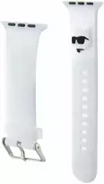 Apyrankė Apple Watch 4 / 5 / 6 / 7 / 8 / SE (38 / 40 / 41 MM) Karl Lagerfeld 3D Rubber Choupette Head (KLAWMSLCNH) baltos spalvos