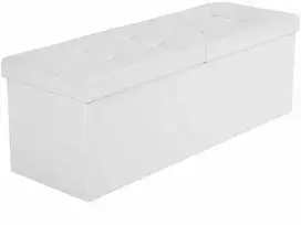 Songmics Suoliukas su atlenkiamu dangčiu 110 cm Baltas