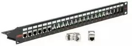 ROLINE Keystone 19'''' modulio rėmas Cat.5/Cat.6/Cat.6a, 24 prievadai, ekranuotas juodas, juodas