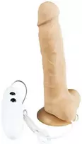 Alive dildo su vibruojančiu rotaciniu pilotu, kūno spalvos, 18 cm