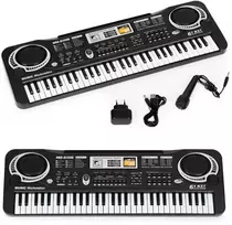 Multistore Vaikiškas pianinas su mikrofonu ir maitinimo šaltiniu