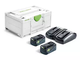 Akumuliatorių ir įkroviklio rinkinys Festool SYS 18V 2x5,0/TCL 6 DUO; 18 V; 2x5,0 Ah akum.