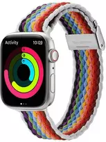Dux Ducis dirželis (Mixture II Version) Apple Watch SE dirželis, 9, 8, 7, 6, 5, 4, 3, 2, 1 (41, 40, 38 mm) pintas dirželis, šviesių juostelių apyrankė