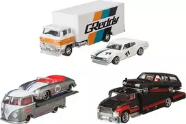 Mattel HOT WHEELS automodeliukų rinkinys – vilkikas ir lenktyninis automobilis (FLF56)