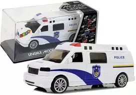 Policijos automobilis su garso ir šviesos efektais, baltas