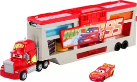 „Mattel Vehicles Cars“ mobili dažymo dirbtuvių automobilis su atidaroma priekaba (HPD82)