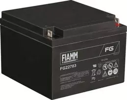 Fiamm švino rūgšties akumuliatorius 12 V / 27 Ah su teigiamo poliaus plokštele, Ø 5,5 mm (plokštas geležis su kiauryme) (I x P x A) 166 x 175 x 125 mm