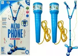 Lean Toys Vaikiškas karaokės rinkinys su mėlynu trikojo stovu