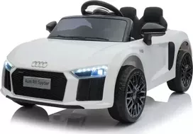 Ramiz Audi R8 na akumulator vaikams Baltas + Pilot + EVA + Wolny Start + MP3 LED