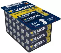Varta Longlife AA LR6, Vienkartinės baterijos, AA, Šarminės, 1,5 V, 24 vnt., Mėlyna, Geltona