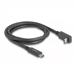 Delock USB 3.2 Gen 2 Kabelis, USB-C Stecker > USB-C Stecker (juodas, 1 Meter, PD 3.0, Laden mit bis zu 60 Watt)