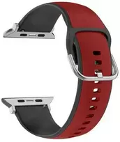 Beline apyrankė Apple Watch Silico Leather 42/44/45/49mm raudonos ir juodos spalvos box