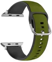 Beline apyrankė Apple Watch Silico Leather 38/40/41mm žalios ir juodos spalvos box