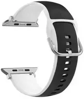 Beline apyrankė Apple Watch Silico Leather 38/40/41mm juodos ir baltos spalvos box