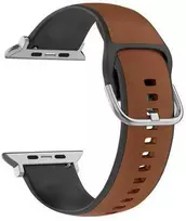 Beline apyrankė Apple Watch Silico Leather 42/44/45/49mm rudos ir juodos spalvos box