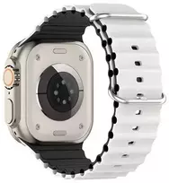 Beline apyrankė Apple Watch silikoninė Waves 38/40/41mm baltos ir juodos spalvos box