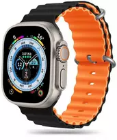 Apyrankė Apple Watch 4 / 5 / 6 / 7 / 8 / 9 / SE / Ultra 1 / 2 (42 / 44 / 45 / 49 mm) Tech-Protect IconBand Pro juodos ir oranžinės spalvos