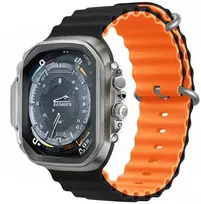 Devia apyrankė Deluxe Sport6 skirta Apple Watch 38mm/ 40mm/ 41mm juodos spalvos oranžinės spalvos