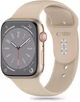 Apyrankė Apple Watch 4 / 5 / 6 / 7 / 8 / 9 / SE / Ultra 1 / 2 (42 / 44 / 45 / 49 mm) Tech-Protect silikoninė Walnut gelsvos spalvos