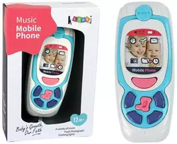 Žaislinis muzikinis telefonas, mėlynas