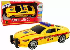 Sportinis pagalbos automobilis su šviesos ir garso efektais, geltonas