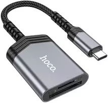 HOCO kortelių skaitytuvas 2in1 Type C UA25 pilka