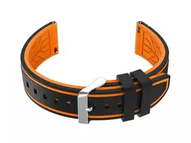 Pacific U14 rubber watch strap - juodas/oranžinis - 20mm
