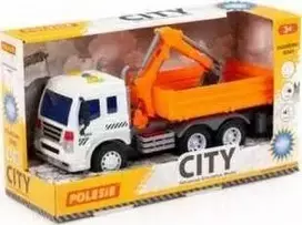 Polesie Polesie 96005 "City", bortinis sunkvežimis su inerciniu ekskavatoriumi, su šviesa ir garsu, oranžinė dėžutėje