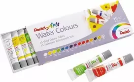 Akvareliniai dažai tūbelėse po 15 PENTEL spalvų
