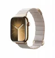 Crong Eclipse – Leather magnetic apyrankė skirta Apple Watch 38/40/41/42 mm beige
