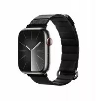 Crong Eclipse – Leather magnetic apyrankė skirta Apple Watch 44/45/46/49 mm juodas