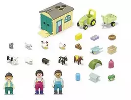 Playmobil Rinkinys su jaunesniais figūrėlėmis 71656 Farm Adventure su traktoriumi, priekaba ir gyvūnais