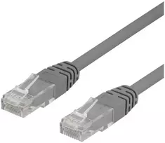Deltaco TP-603-50P, 0,3 m, Cat6, U/UTP (UTP), RJ-45, RJ-45, pilkas