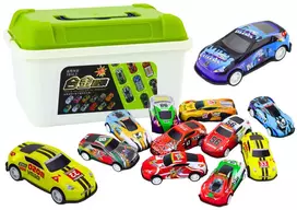 Žaislinių automobilių rinkinys lagamine, 50 vnt.