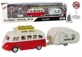 Lean Toys Transporto priemonių rinkinys LeanToys Autobusas su kempingo priekaba