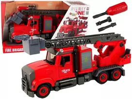 Lean Toys Gaisrininkų žaislinis sunkvežimis su priedais