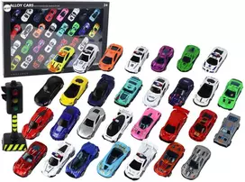Lean Toys Žaislų rinkinys vaikams su automobilių ir policijos tema, 30 vnt.