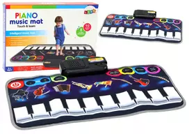 Lean Toys Muzikinis kilimėlis su pianinu ir instrumentais, 60x30 cm