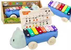 Lean Toys Žaisliniai begemoto formos cimbolai su ratais vaikams