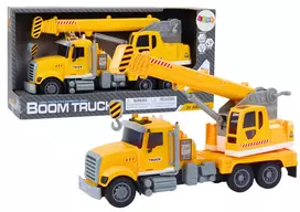 Lean Toys Geltonas sunkvežimis su kranu
