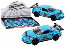 Lean Toys Sportinis automobilis 1:32 mėlynas su spoileriu metalinis